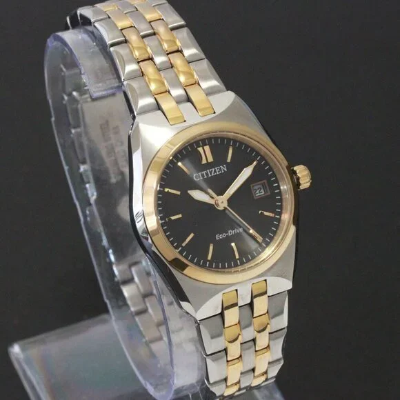 Citizen Eco Drive Ladies Corso Two Tone Black Dial 28mm